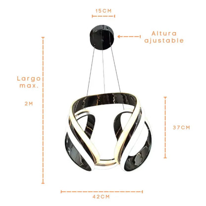 Candil Colgante Led 100W 3 Tonos de Luz, Atenuable con Control Remoto SomLuz