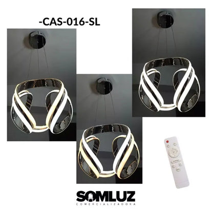 Candil Colgante Led 100W 3 Tonos de Luz, Atenuable con Control Remoto SomLuz