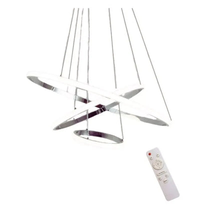 Candil Colgante Led 100w 3 Aros, 3 Tonos de Luz Atenuable con Control Remoto SomLuz