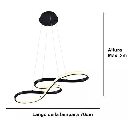 Candil Colgante Led 100w 3 Tonos de Luz, Atenuable con Control Remoto SomLuz