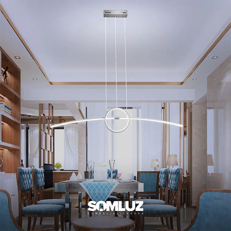 Candil Colgante de Led 100w 3 Tonos de Luz Atenuable con Control Remoto SomLuz