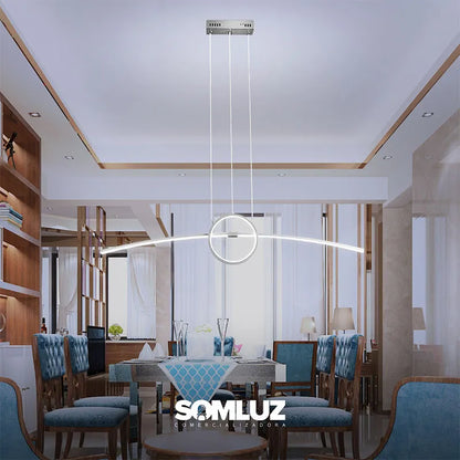 Candil Colgante de Led 100w 3 Tonos de Luz Atenuable con Control Remoto SomLuz