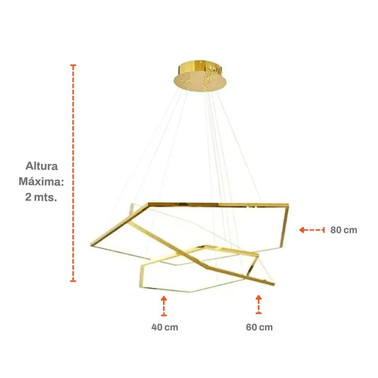 Candil Colgante de Led 100w 3 Tonos de Luz Atenuable con Control Remoto SomLuz