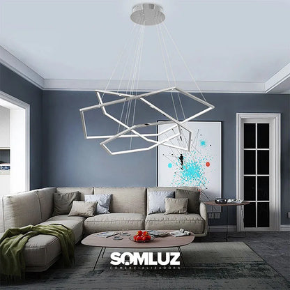 Candil Colgante de Led 100w 3 Tonos de Luz Atenuable con Control Remoto SomLuz