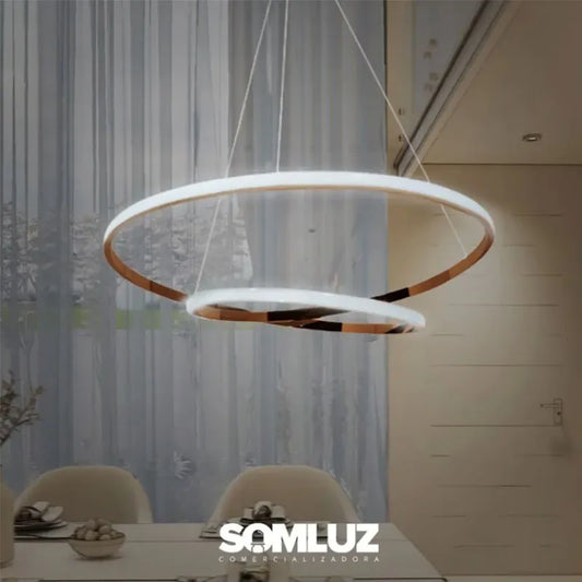 Candil Colgante de Led Espiral 100w 3 Tonos de Luz Atenuable con Control  SomLuz