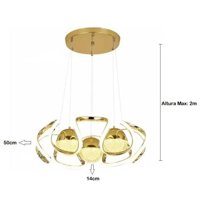 Candil Led Colgante Moderno 3 Tonos Dimeable + control Remoto