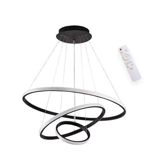 Candil Led Colgante Neón 3 Aros 100w 3 Tonos de Luz Atenuable con control remoto SomLuz