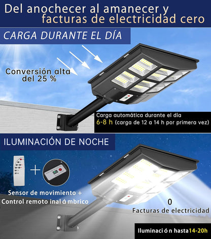 Lámpara Solar Exterior Pared Con Sensor De Movimiento 300w - SHM300W