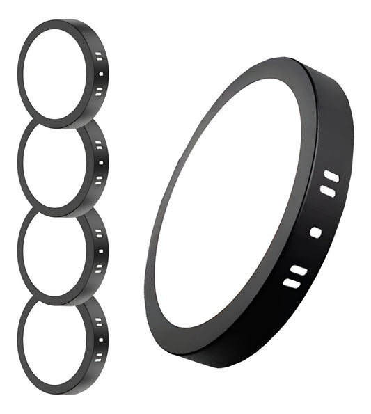 Lampara De Sobreponer Led 12w 5 Piezas Luminaria Plafón Foco Negro - MZMBYB12WNG