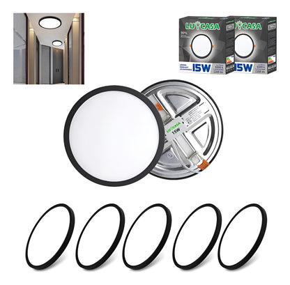 PLAFÓN PARA EMPOTRAR 15W AJUSTABLE LUZ BLANCO MARCO NEGRO