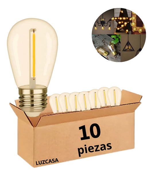 Focos Vintage Led Cristal Bombillas Led Edison 2700k E26 Blanco Cálido 10piezas