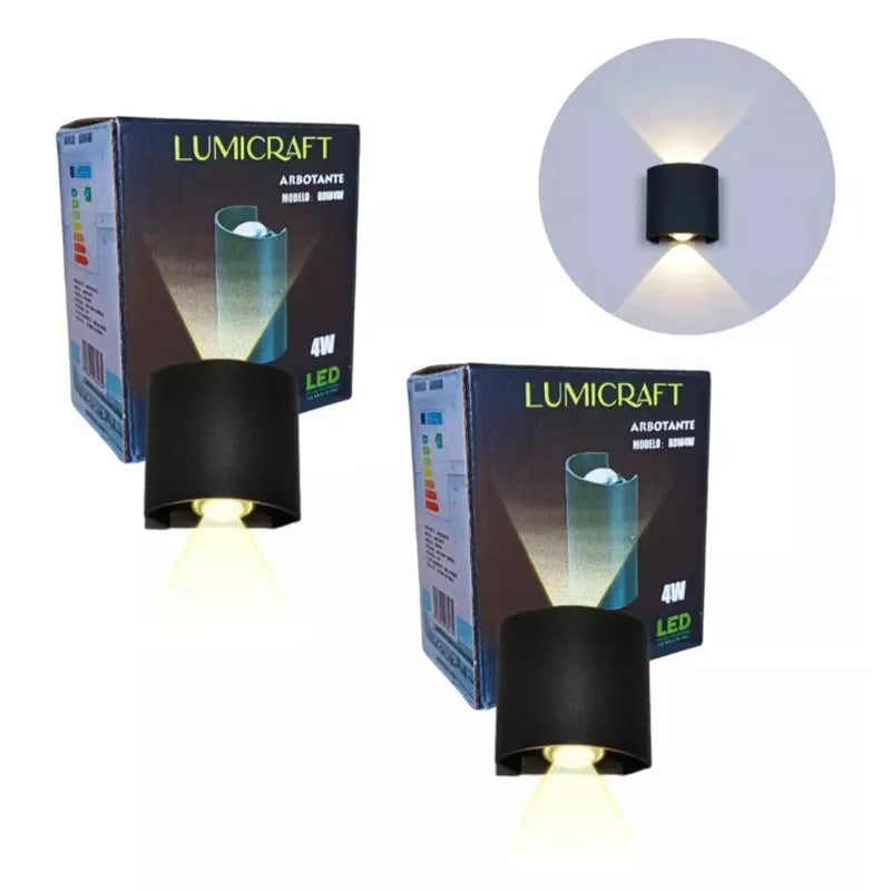Lámpara Arbotante Led 4w de 2 Lupas Lumicraft