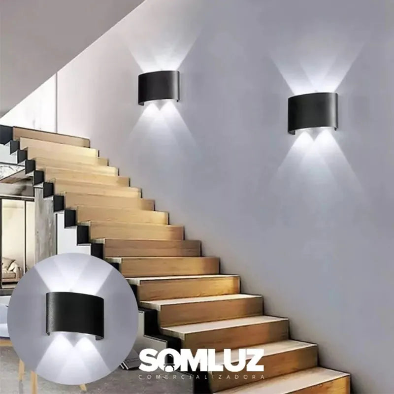 Lámpara Arbotante Led 8w de 4 Lupas Lumicraft