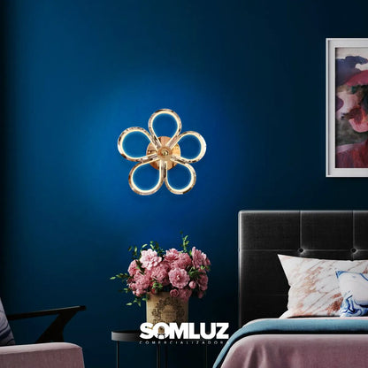 Lámpara Arbotante para Pared de Led Flor 30w 3 Tonos de Luz SomLuz