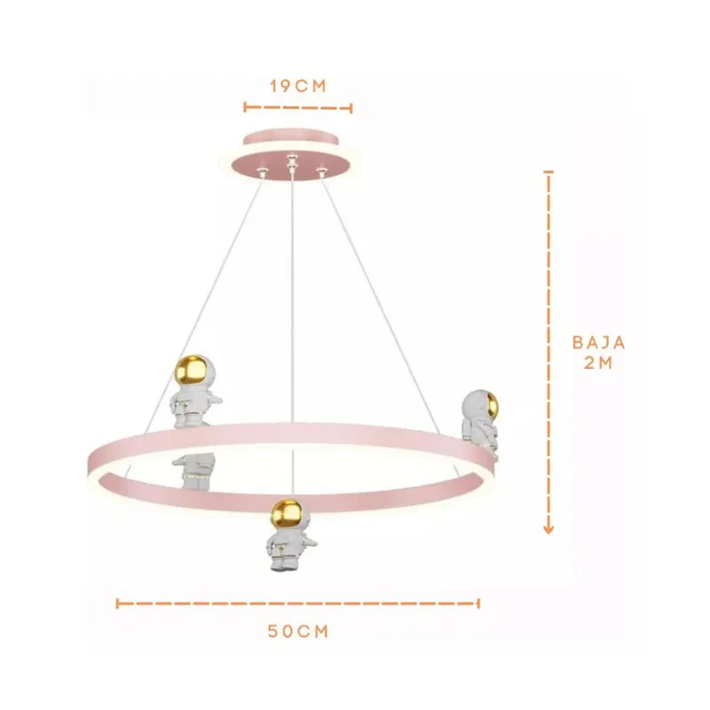 Lámpara Colgante Infantil de Led 100w 3 Tonos Dimeable con Control Remoto SomLuz