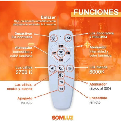 Lampara Colgante Led 3 Tonos Minimalista Doble Led Atenuable