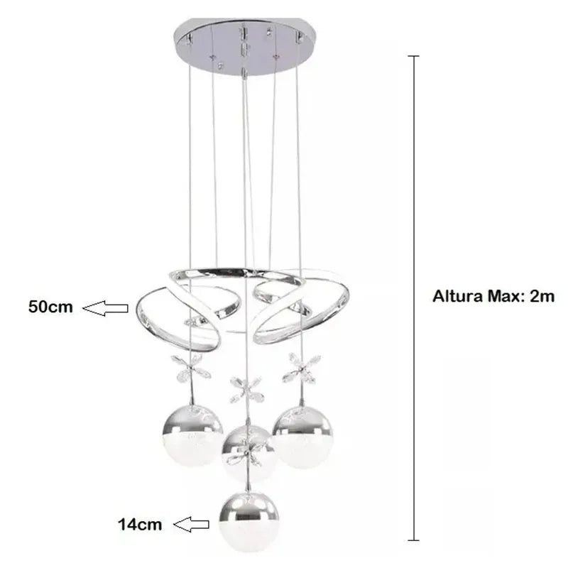 Lámpara Led Colgante Moderna 3 Tonos Dimeable + control Remoto