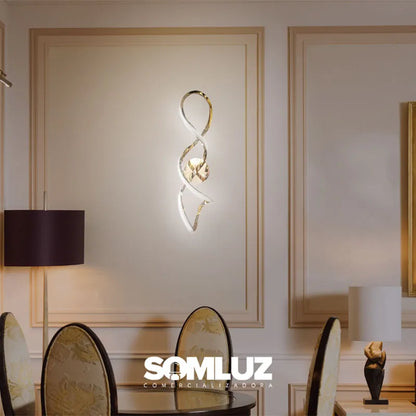 Lampara Led Para Pared Minimalista Moderna 3 Tonos Plata