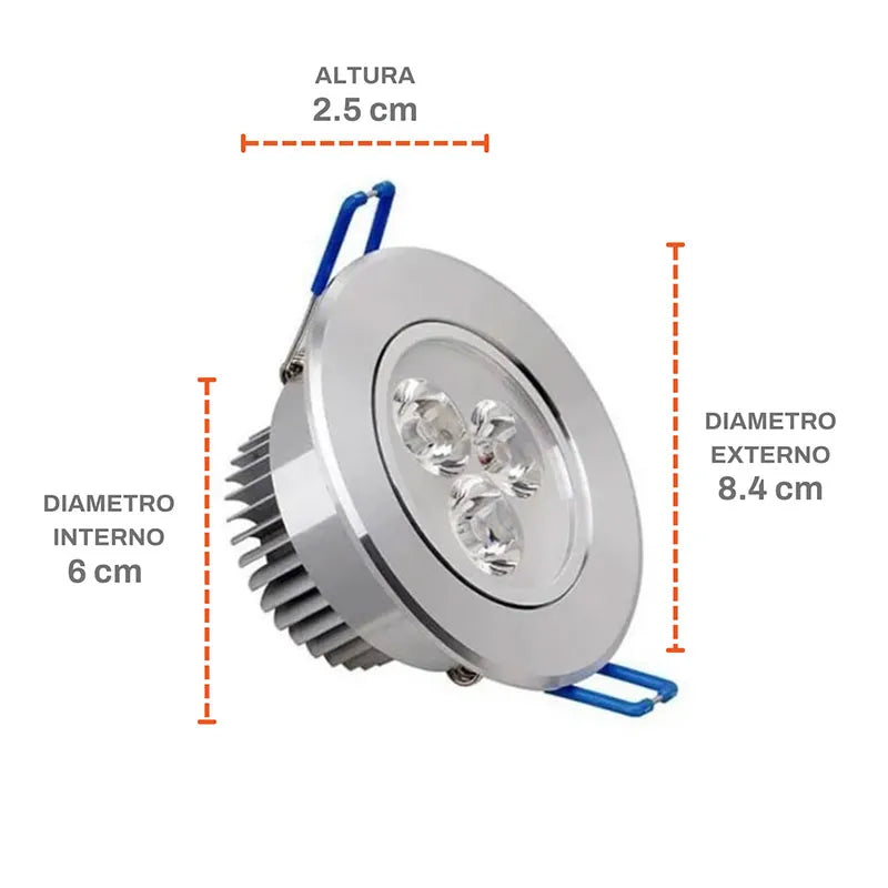 Lámpara Spot Led Dirigible 3w Aluminio Cálido o Blanco Lumicraft-Aguiled