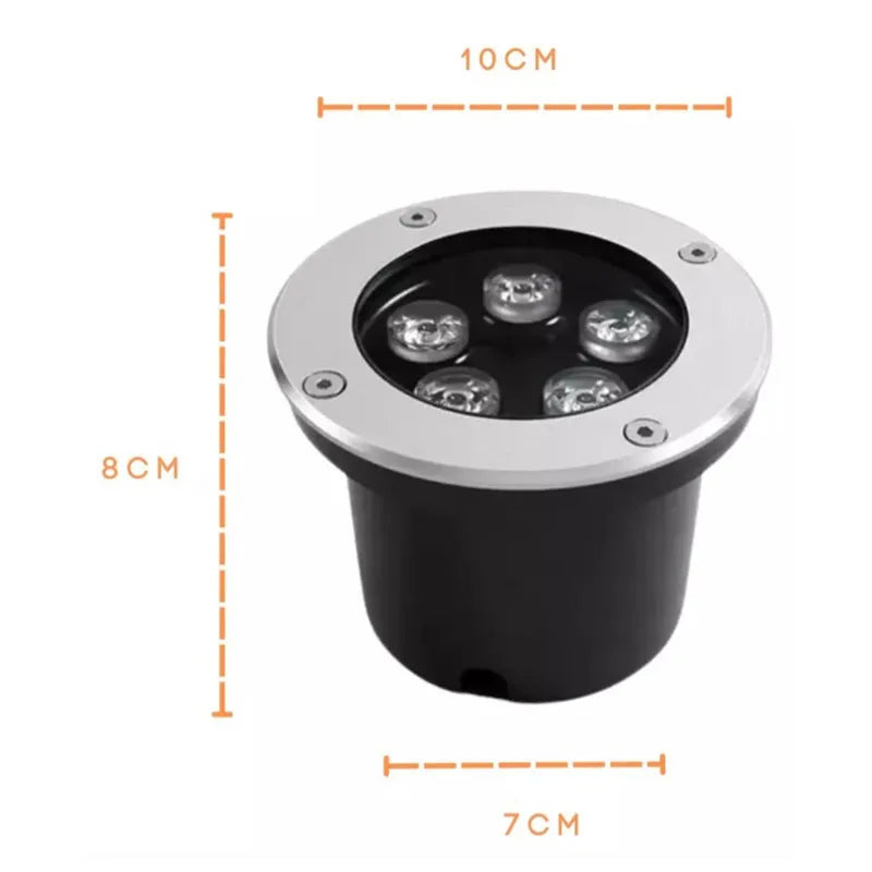 Lámpara de Piso Empotrable Led 5w Luz Cálida o Luz Blanco Frío Lumicraft