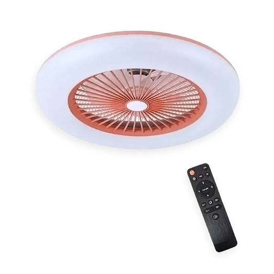 Lámpara de Techo Led con Ventilador 85w Redondo 3 Tonos de Luz Atenuable con control remoto SomLuz