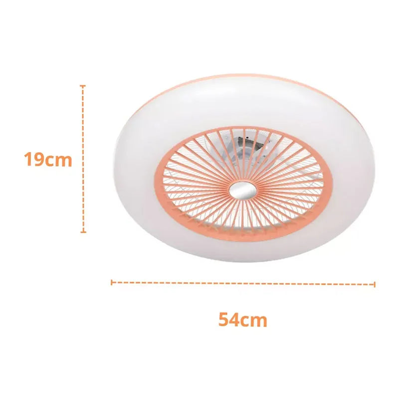 Lámpara de Techo Led con Ventilador 85w Redondo 3 Tonos de Luz Atenuable con control remoto SomLuz