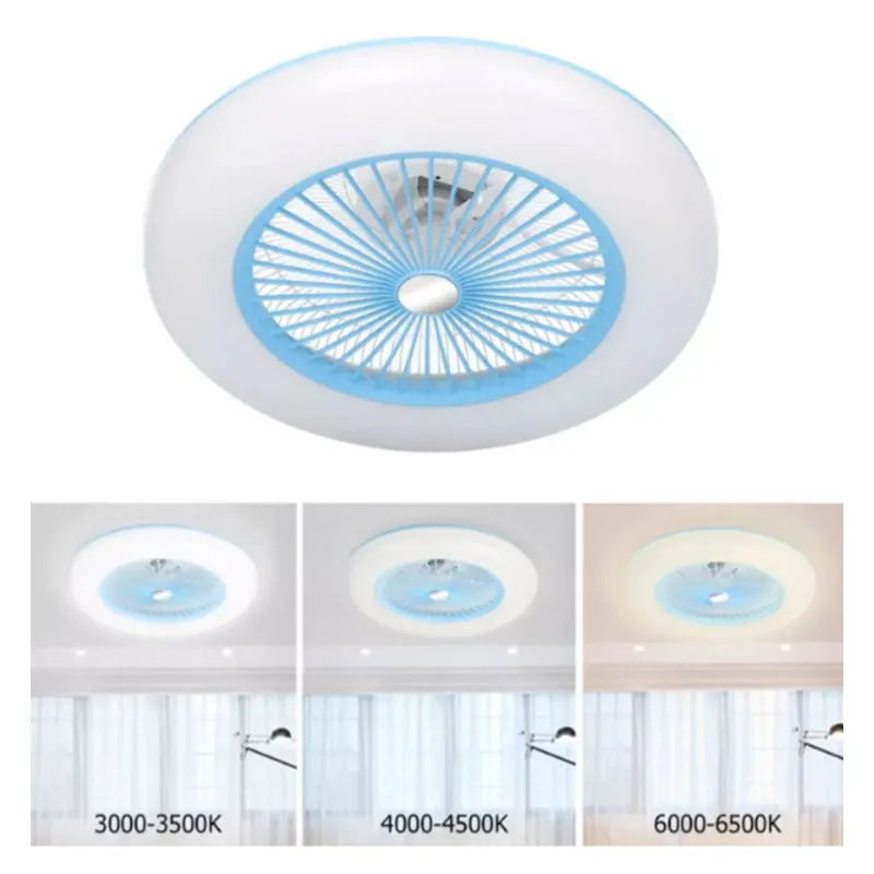 Lámpara de Techo Led con Ventilador 85w Redondo 3 Tonos de Luz Atenuable con control remoto SomLuz