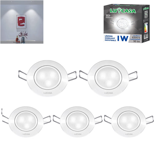Empotrado Plafon Led 1w Spot Dirigible Satinado Plateado Luz Calida o Blanco - THLB1W & THLC1W