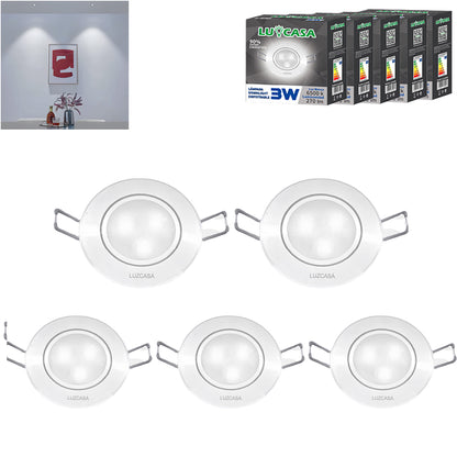 Empotrado Plafon Led 3w Spot Dirigible Satinado Plateado Luz Calida o Blanco - THLB3W & THLC3W