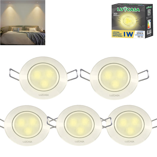 Empotrado Plafon Led 1w Spot Dirigible Satinado Plateado Luz Calida o Blanco - THLB1W & THLC1W