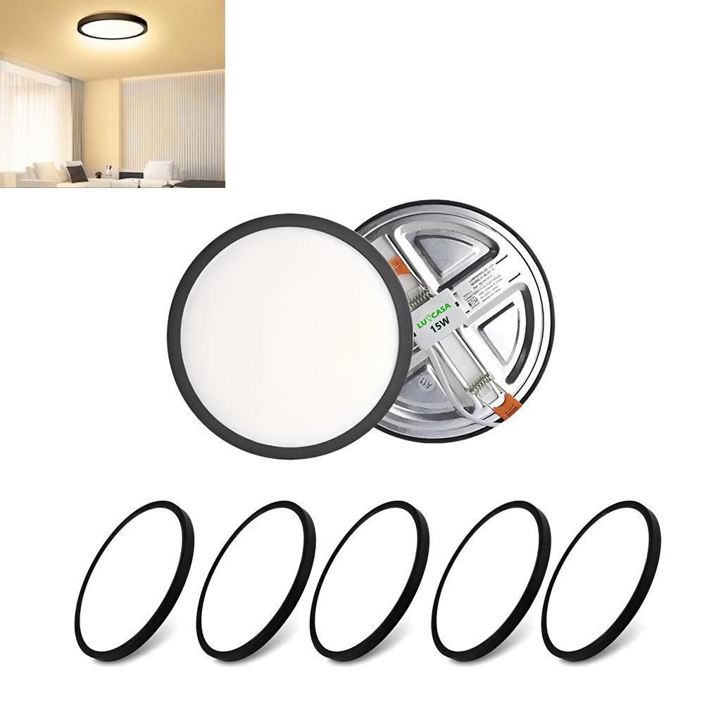 PLAFÓN PARA EMPOTRAR 15W AJUSTABLE LUZ CALIDA MARCO NEGRO