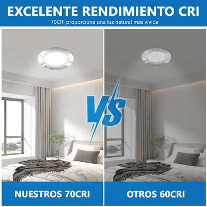 12W Empotrado Plafon Led Spot Dirigible Satinado Plateado Luz Calida o Blanco - THLB12W & THLC12W