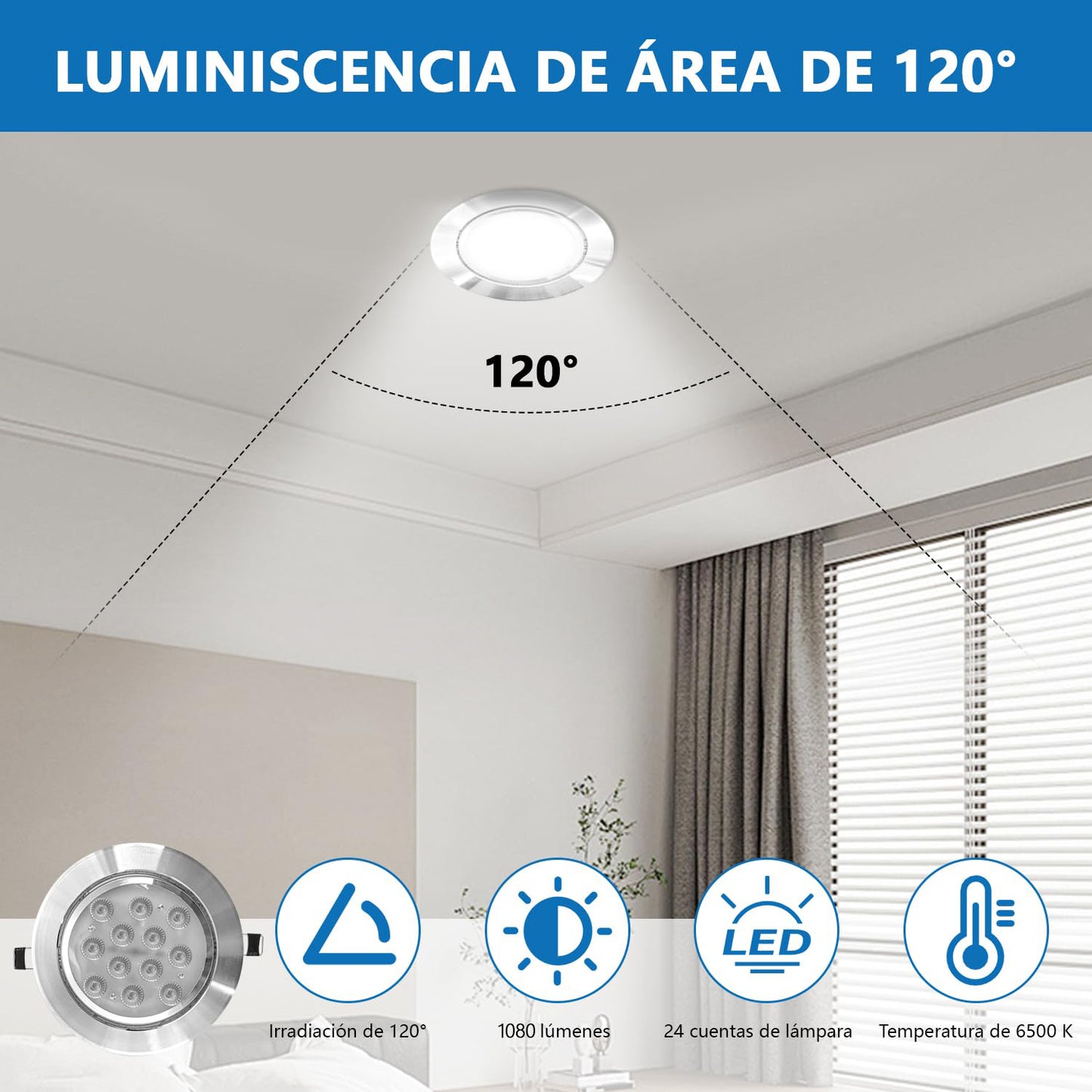 12W Empotrado Plafon Led Spot Dirigible Satinado Plateado Luz Calida o Blanco - THLB12W & THLC12W