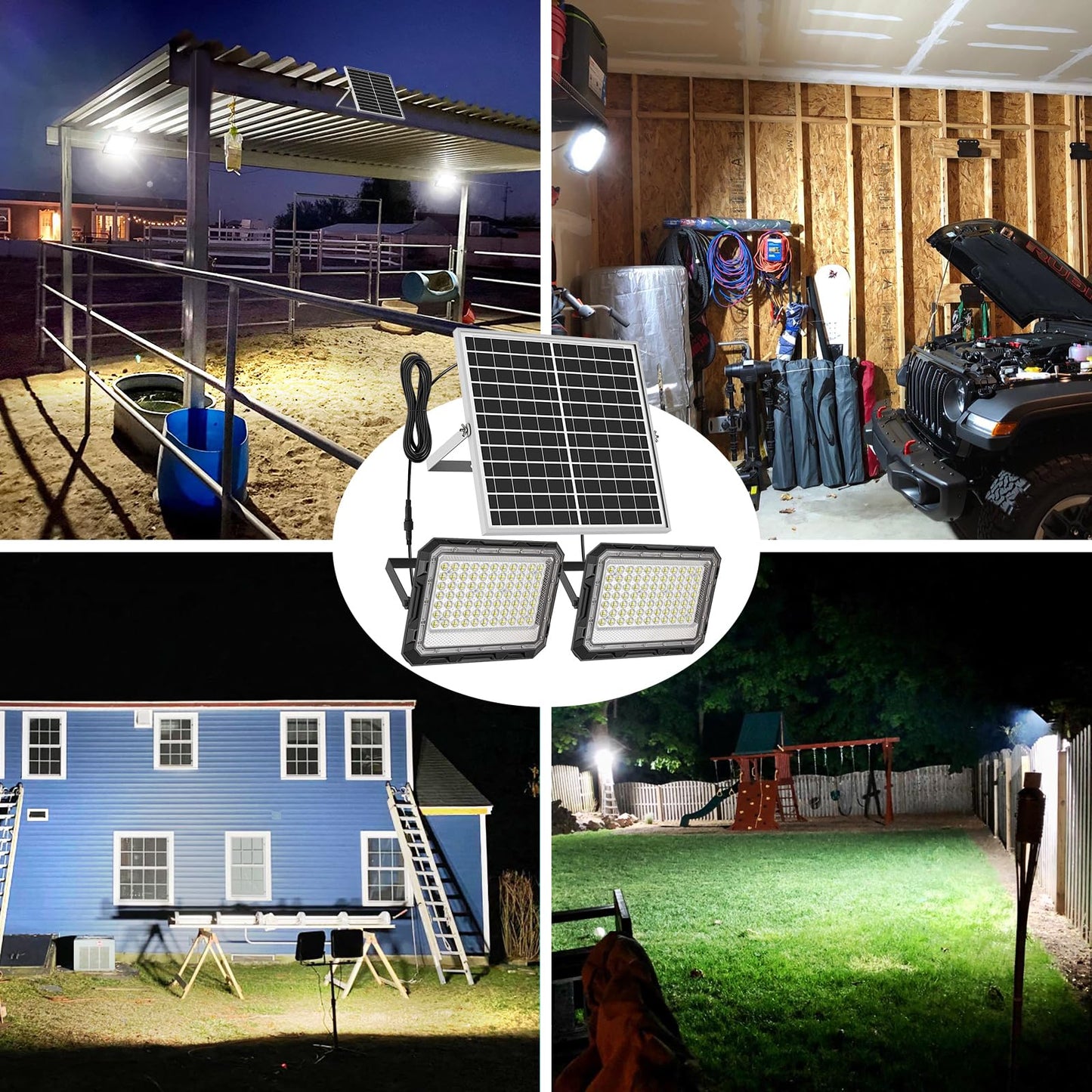 Lámpara Solar Led Exterior Interior Reflector 585 Leds Ip66 200w Blanco Frío - SZZX200W